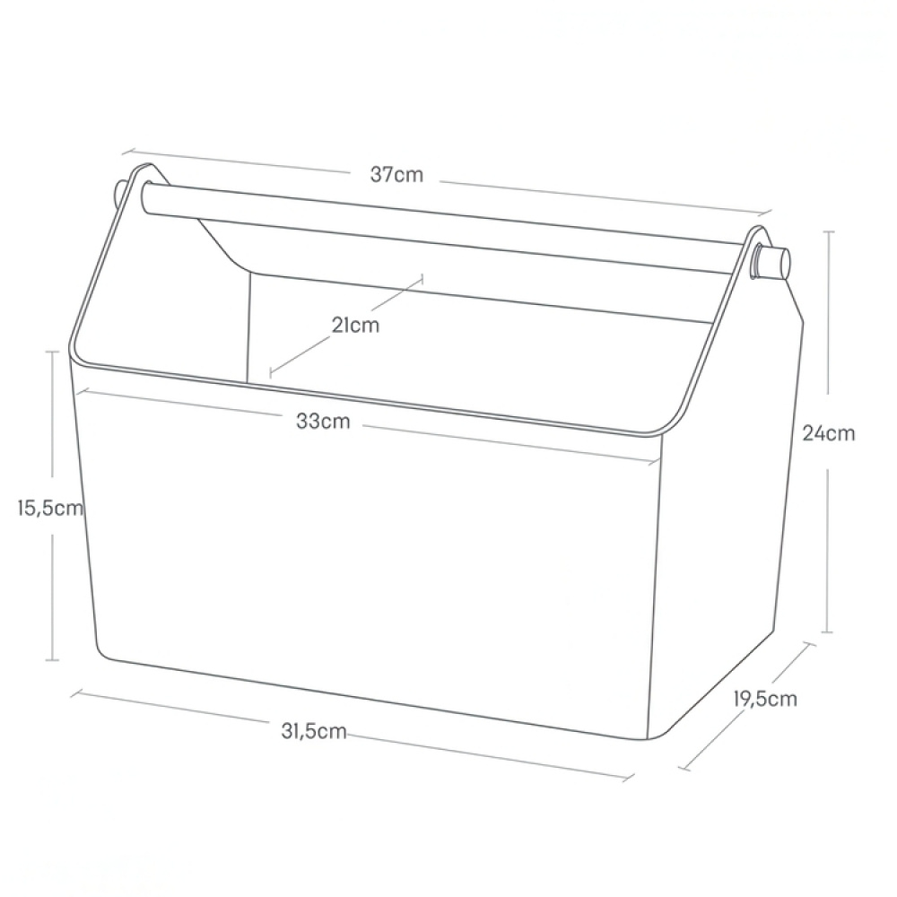 Förvaringskorg, FAVORI, 37 x 21 x H 24 cm, Yamazaki, Vit / Natur i gruppen Förvaring / Förråd- och garageförvaring / Korgar och hinkar hos SmartaSaker.se (40767)