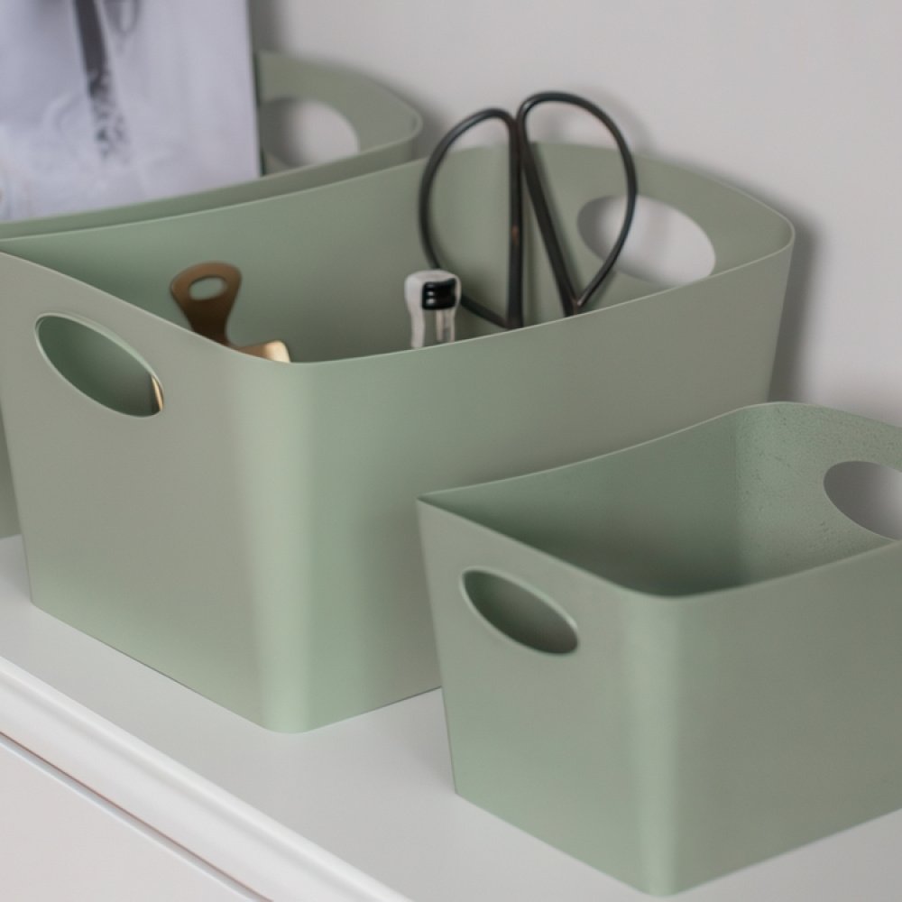 Förvaringskorg, KOZIOL BOXXX ORGANIC SMALL 13 x 19 x H 11 cm, Ljusgrön. i gruppen Förvaring / Städförvaring och sopsortering / Städkorgar hos SmartaSaker.se (40770)