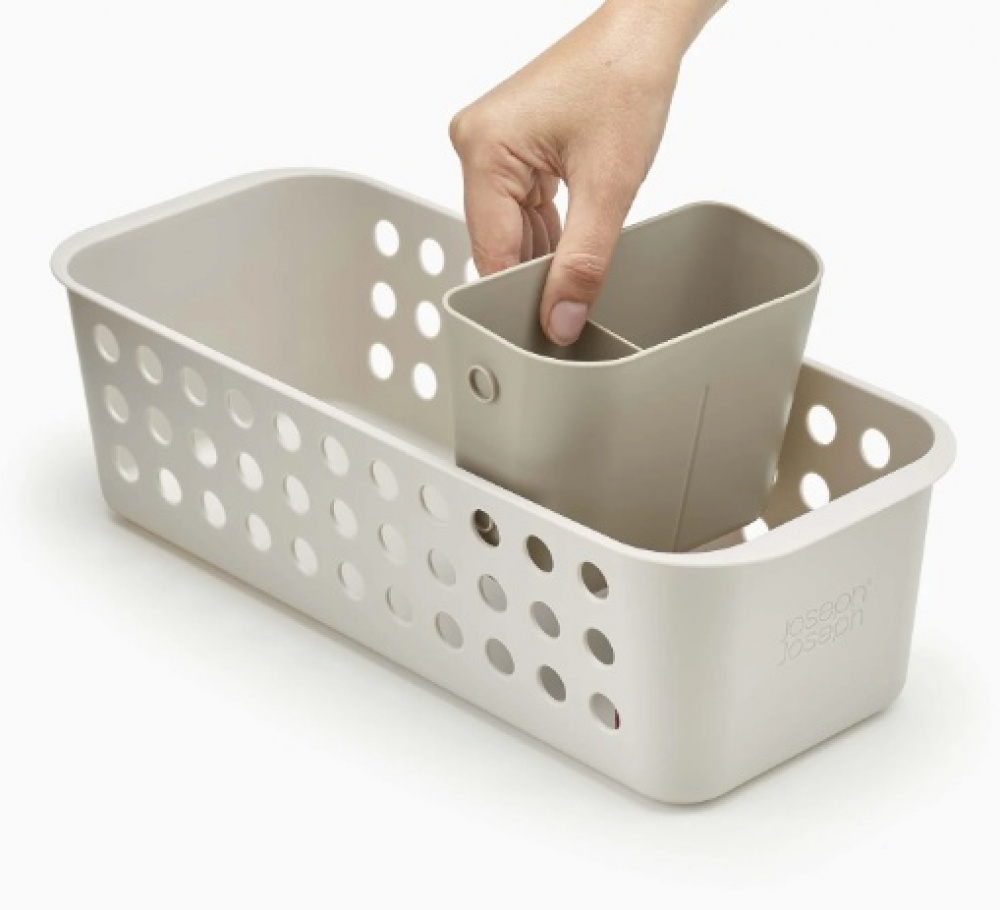 Förvaringskorg, Långsmal, EASY STORE SLIMLINE, 16 x 40 x H 13 cm, Joseph Joseph, Ljusgrå i gruppen Förvaring / Förvaringslådor / JosephJoseph förvaringslådor hos SmartaSaker.se (40773)