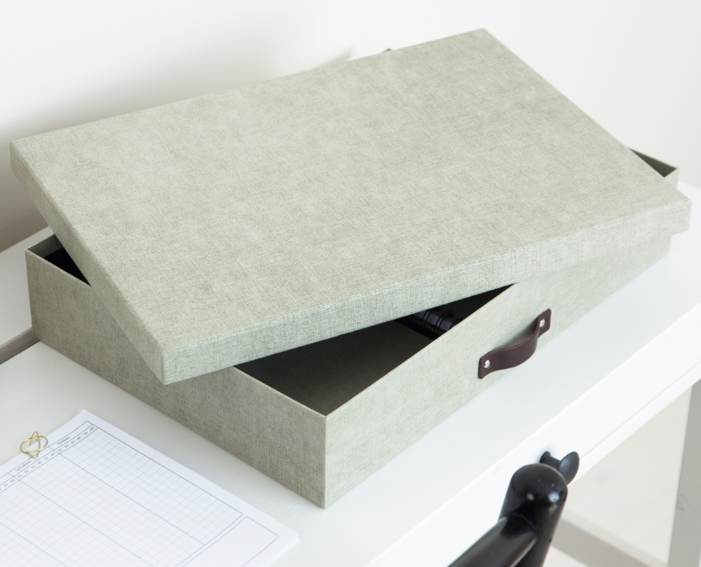 Förvaringslåda A3, BIGSO SVERKER CANVAS,, 43,5 x 31 x H 8,5 cm, Beige i gruppen Förvaring / Förvaringslådor / BigSo förvaringslådor hos SmartaSaker.se (40781)