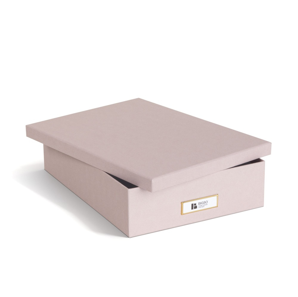 Förvaringslåda A4+, BIGSO OSKAR RESTORE, 35 x 26 x H 8,5 cm, Rose i gruppen Förvaring / Förvaringslådor / BigSo förvaringslådor hos SmartaSaker.se (40784)