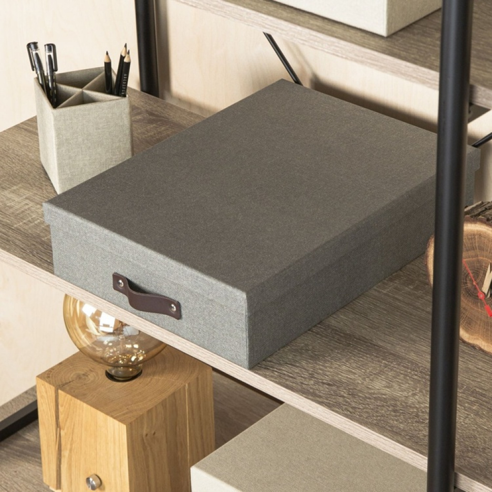 Förvaringslåda A4+, BIGSO OSKAR CANVAS, 35 x 26 x H 8,5 cm i gruppen Förvaring / Förvaringslådor / BigSo förvaringslådor hos SmartaSaker.se (40785)