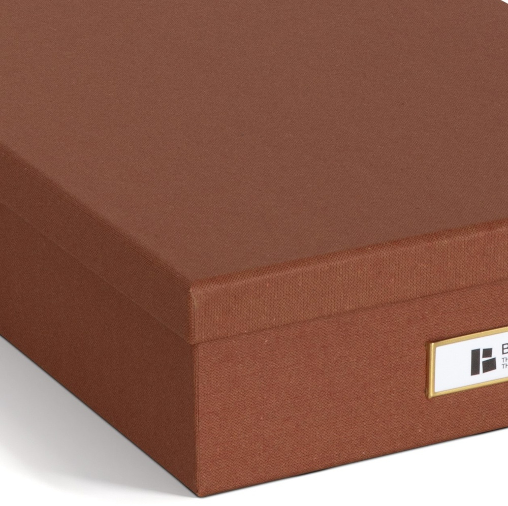 Förvaringslåda A4+, BIGSO OSKAR RESTORE, 35 x 26 x H 8,5 cm, Sienna i gruppen Förvaring / Förvaringslådor / BigSo förvaringslådor hos SmartaSaker.se (40786)