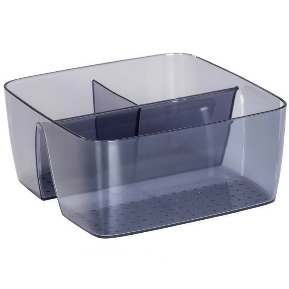 Förvaringslåda av återvunnen plast, 3 Fack, SAN DIEGO, 15,5 x 15,4, x H 7 cm, Transparent grå i gruppen Förvaring / Förvaringslådor hos SmartaSaker.se (40790)