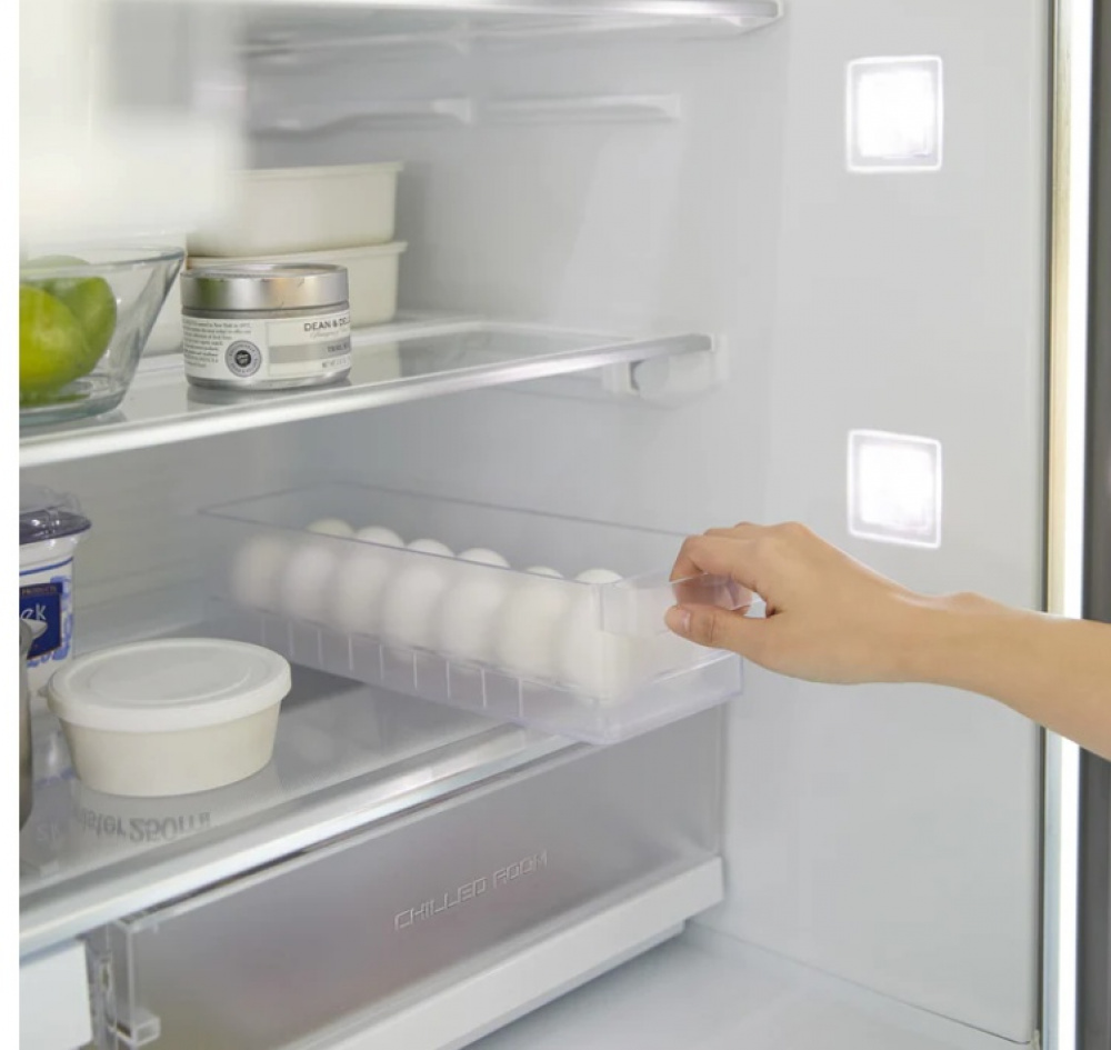 Förvaringslåda för 14 ägg, Stapelbar, TOWER MODERN EGG TRAY Yamazaki, Frostigt transparent i gruppen Förvaring / Köksförvaring / Kylskåpsförvaring hos SmartaSaker.se (40792)