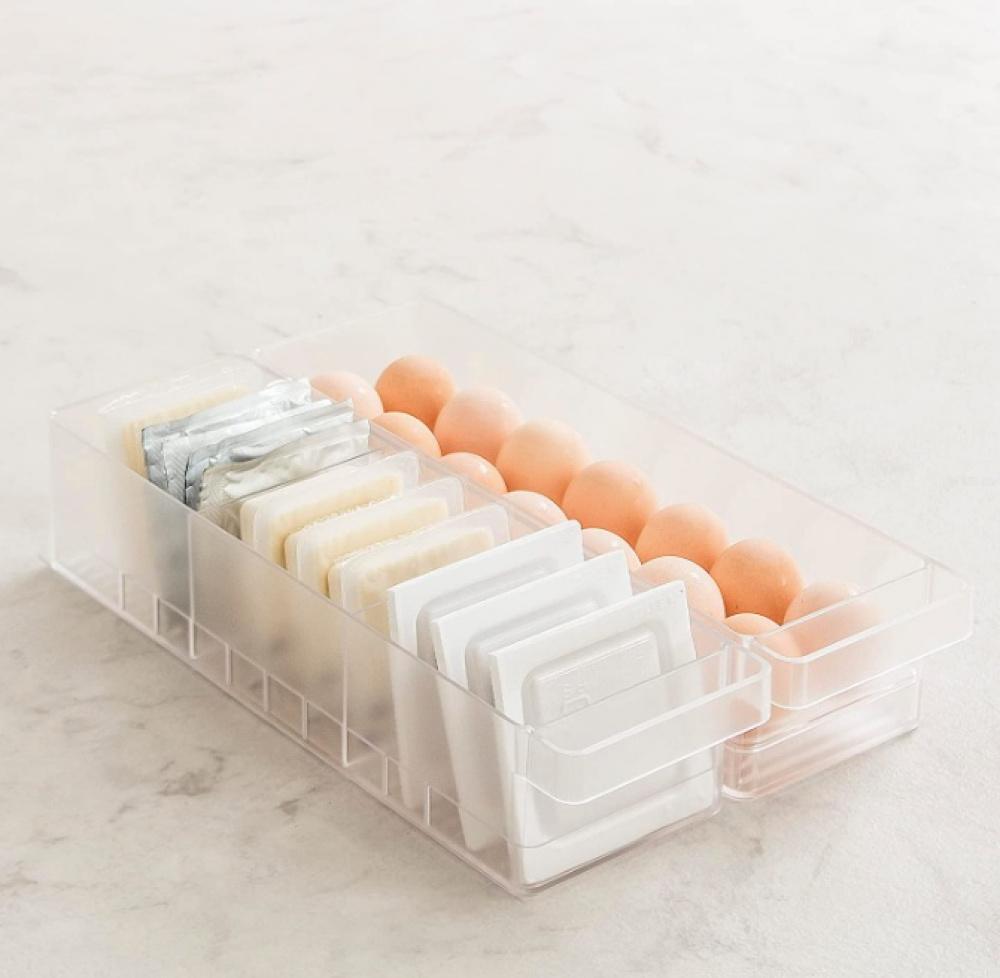 Förvaringslåda för 14 ägg, Stapelbar, TOWER MODERN EGG TRAY Yamazaki, Frostigt transparent i gruppen Förvaring / Köksförvaring / Kylskåpsförvaring hos SmartaSaker.se (40792)