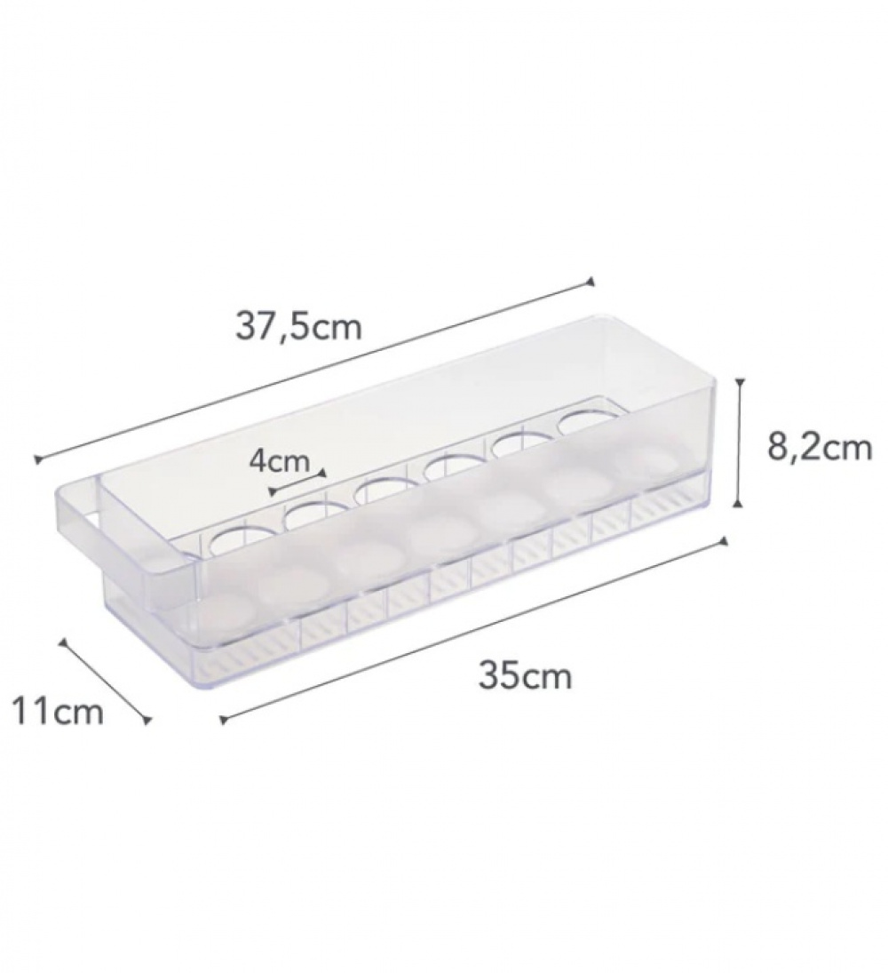 Förvaringslåda för 14 ägg, Stapelbar, TOWER MODERN EGG TRAY Yamazaki, Frostigt transparent i gruppen Förvaring / Köksförvaring / Kylskåpsförvaring hos SmartaSaker.se (40792)