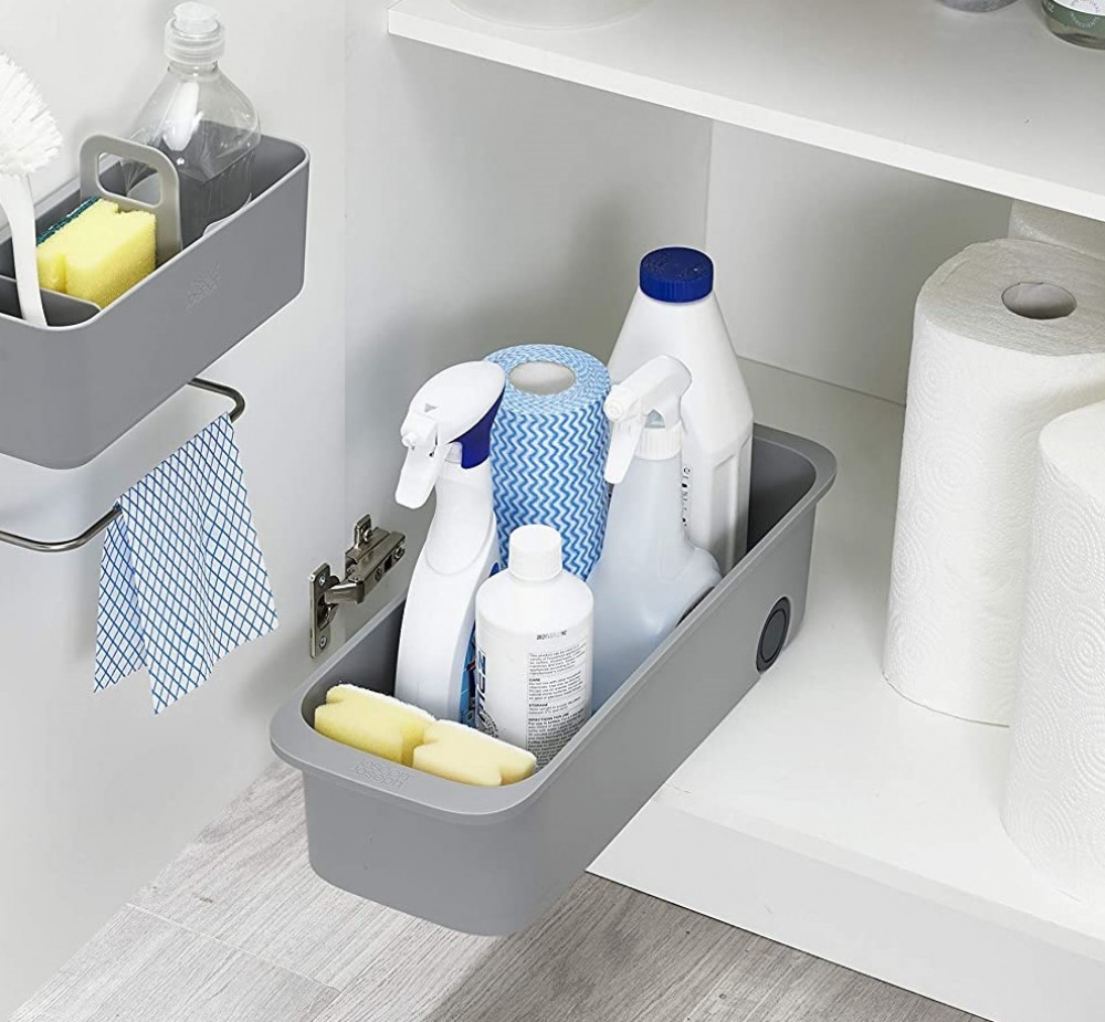 Förvaringslåda för skåp med hjul, EASY ACCSESS, 46 x 17 x H 11 cm, Joseph Joseph, Grå i gruppen Förvaring / Köksförvaring / Organisera köksskåp / Under diskbänksförvaring hos SmartaSaker.se (40793)