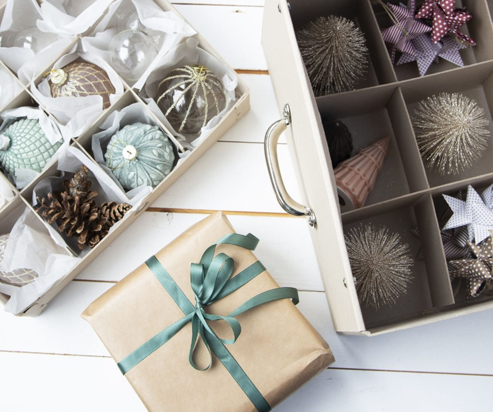 Förvaringslåda för Sortering, 32 fack, ORNAMENT BOX, 50 x 37 x H 27,5 cm, Nature i gruppen Förvaring / Förråd- och garageförvaring hos SmartaSaker.se (40795)