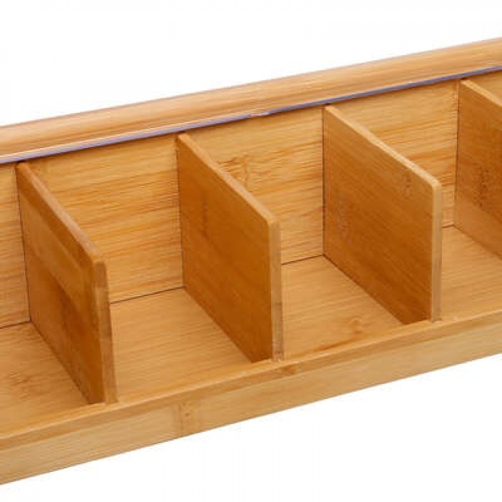 Förvaringslåda för Sortering, Avlång, BAMBOO TEA BOX, 5 fack, 36 x 11 x H 9,5 cm, Natur / Klar i gruppen Förvaring / Köksförvaring / Förvaringslådor och burkar hos SmartaSaker.se (40797)