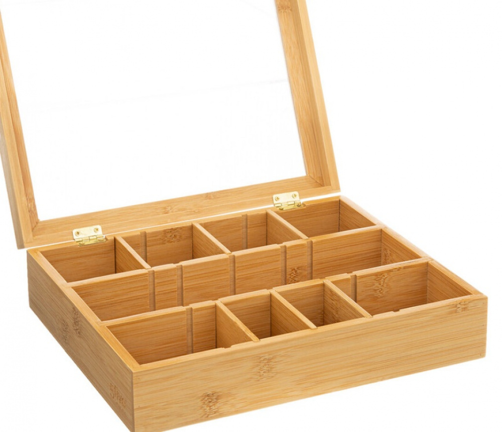 Förvaringslåda för Sortering, LARGE BAMBOO TEA BOX, 28 x 23 x H 7 cm, Natur i gruppen Förvaring / Köksförvaring / Förvaringslådor och burkar hos SmartaSaker.se (40798)