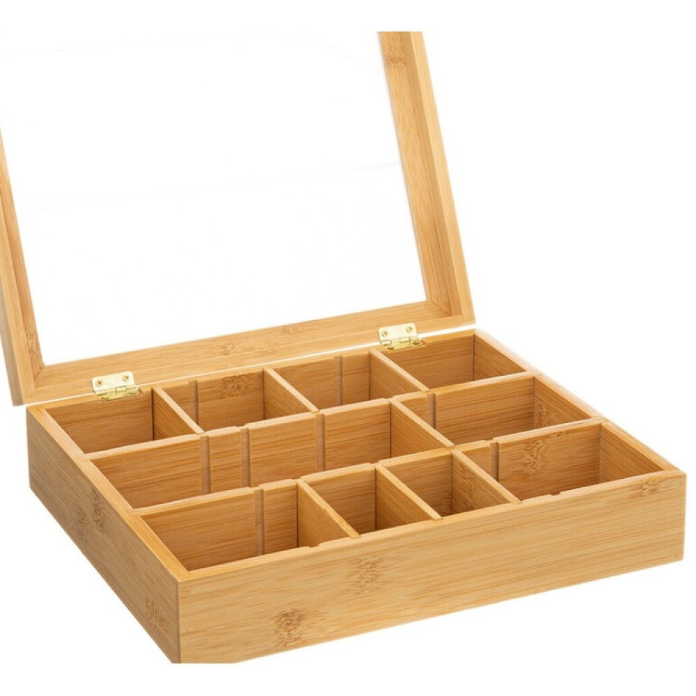 Förvaringslåda för Sortering, LARGE BAMBOO TEA BOX, 28 x 23 x H 7 cm, Natur i gruppen Förvaring / Köksförvaring / Förvaringsburkar hos SmartaSaker.se (40798)