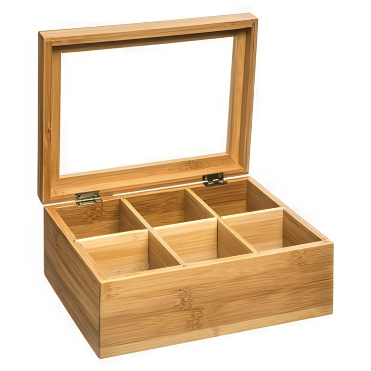 Förvaringslåda för Sortering, SMALL BAMBOO TEA BOX, 22 x 16 x H 9 cm, Natur i gruppen Förvaring / Köksförvaring / Förvaringsburkar hos SmartaSaker.se (40799)