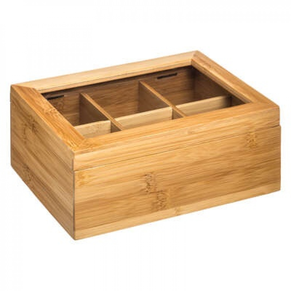 Förvaringslåda för Sortering, SMALL BAMBOO TEA BOX, 22 x 16 x H 9 cm, Natur i gruppen Förvaring / Köksförvaring / Förvaringslådor och burkar hos SmartaSaker.se (40799)