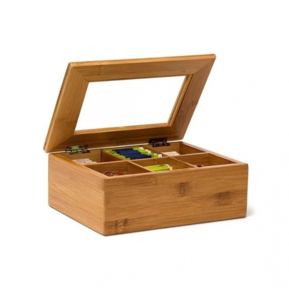 Förvaringslåda för Sortering, SMALL BAMBOO TEA BOX, 22 x 16 x H 9 cm, Natur i gruppen Förvaring / Köksförvaring / Förvaringslådor och burkar hos SmartaSaker.se (40799)