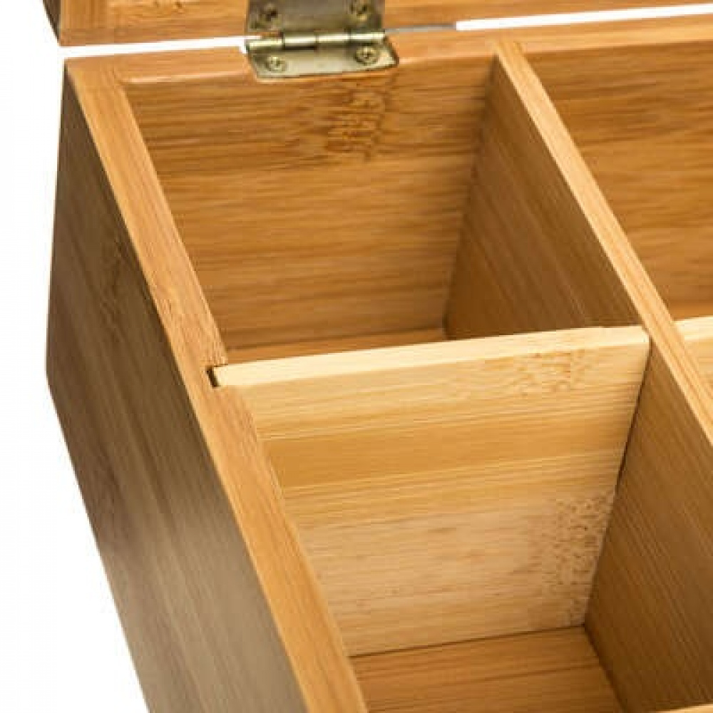 Förvaringslåda för Sortering, SMALL BAMBOO TEA BOX, 22 x 16 x H 9 cm, Natur i gruppen Förvaring / Köksförvaring / Förvaringslådor och burkar hos SmartaSaker.se (40799)