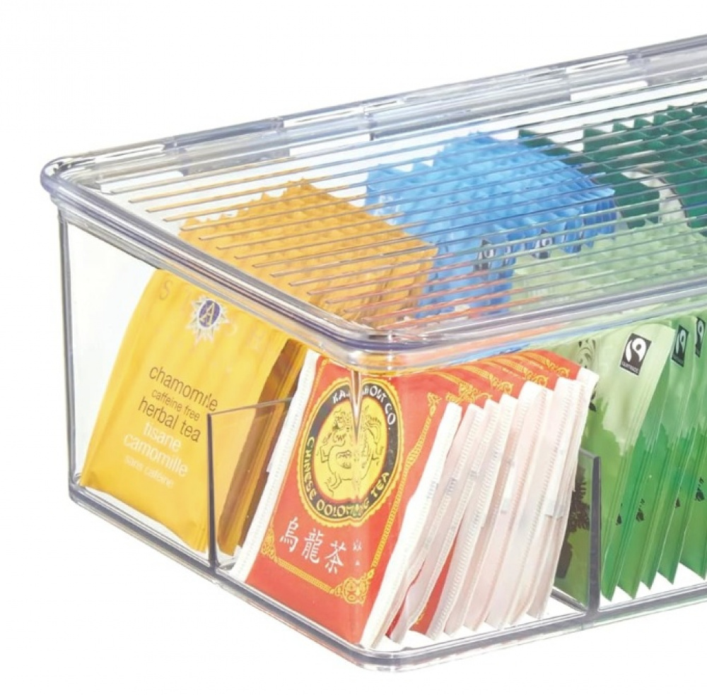 Förvaringslåda för Sortering, Tepåsar, 8 fack, ID CABINET BIN, 27,3 x 18,4 x H9,5cm, Transparent i gruppen Förvaring / Köksförvaring / Förvaringslådor och burkar hos SmartaSaker.se (40800)