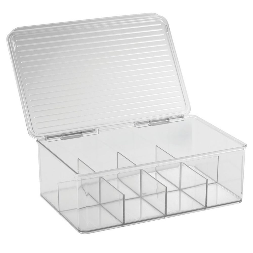 Förvaringslåda för Sortering, Tepåsar, 8 fack, ID CABINET BIN, 27,3 x 18,4 x H9,5cm, Transparent i gruppen Förvaring / Köksförvaring / Förvaringsburkar hos SmartaSaker.se (40800)