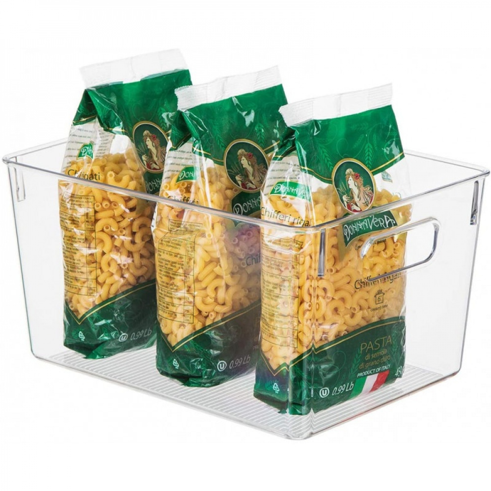 Förvaringslåda i klarplast, SELENA STORAGE BASKET, 31 x 15 x H 15 cm, Klar i gruppen Förvaring / Förvaringslådor hos SmartaSaker.se (40802)