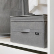 Förvaringslåda i tyg, med lock, STONE GREY LARGE, 50 x 38 x H 24 cm, Grå Förvaringslåda i tyg, med lock, STONE GREY LARGE, 50 x 38 x H 24 cm, Grå