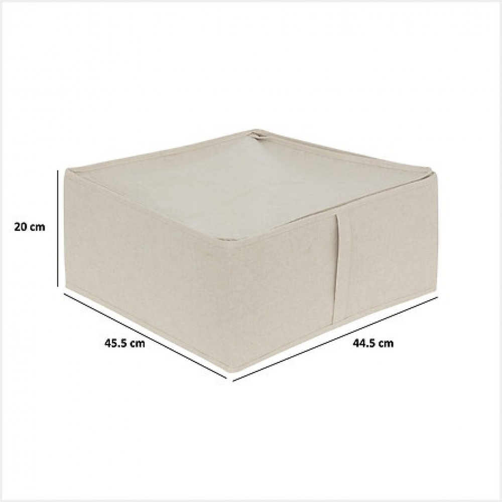 Förvaringslåda i tyg. Stadig, DRESSY RIGID BOX, 44,5 x 45,5 x H 20 cm, Beige i gruppen Förvaring / Förvaringslådor hos SmartaSaker.se (40809)