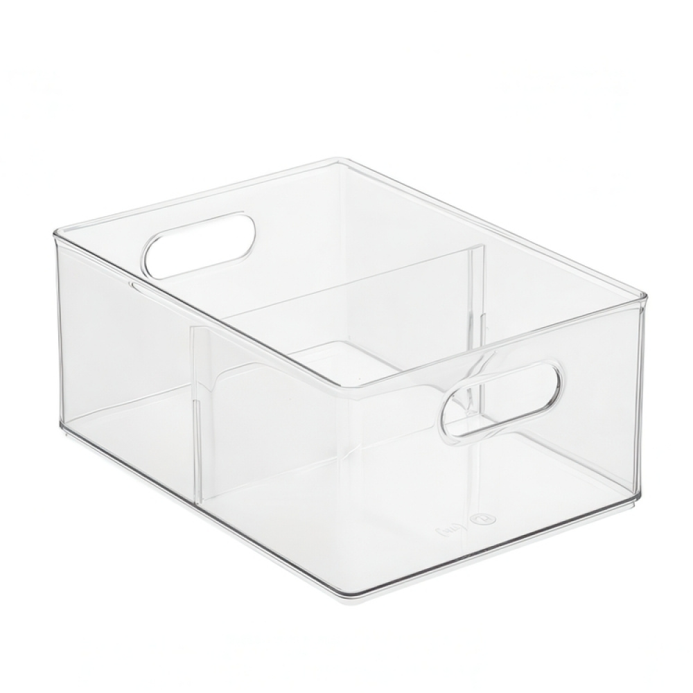 Förvaringslåda med avdelare, THE HOME EDIT ALL PURPOSE BIN, 25x 34 x H15 cm, Transparent i gruppen Förvaring / Köksförvaring / Kylskåpsförvaring hos SmartaSaker.se (40811)
