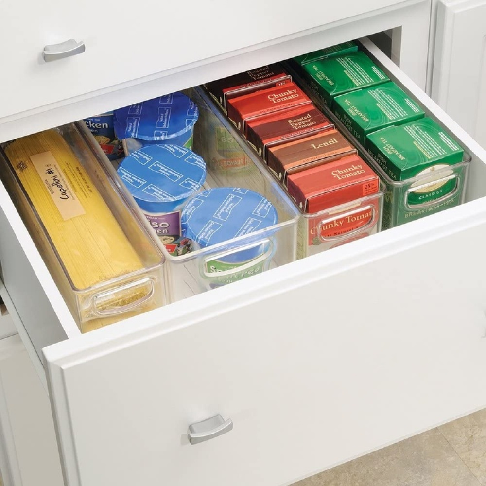 Förvaringslåda med handtag, Långsmal, KITCHEN BINZ, 10,2 x 40,6 x H12,7 cm, Transparent i gruppen Förvaring / Köksförvaring / Kylskåpsförvaring hos SmartaSaker.se (40819)