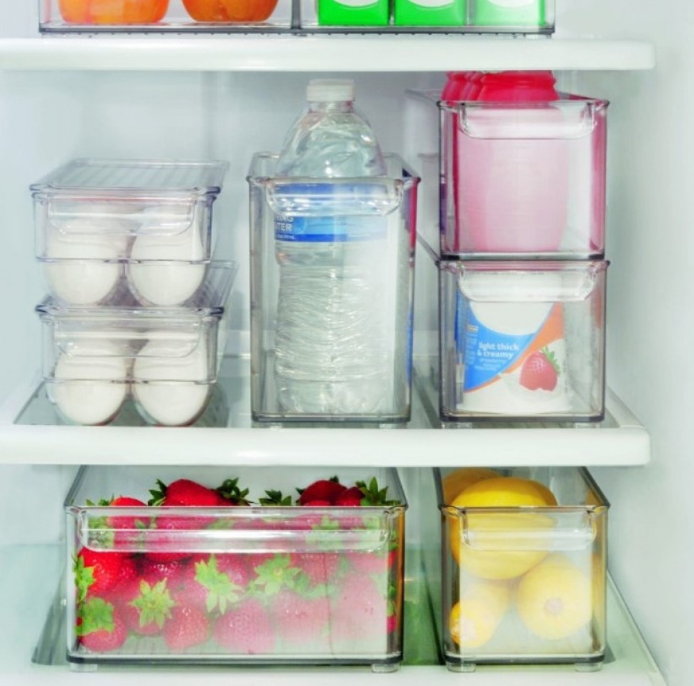Förvaringslåda med handtag, Långsmal, Stapelbar, PULLZ BINZ, 10 x 37 x H 10 cm , Transparent i gruppen Förvaring / Köksförvaring / Förvaringslådor och burkar hos SmartaSaker.se (40820)