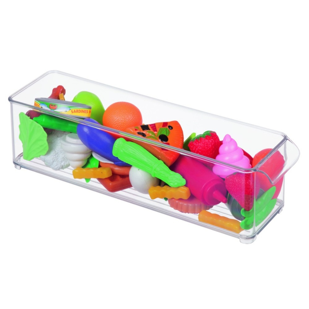 Förvaringslåda med handtag, Långsmal, Stapelbar, PULLZ BINZ, 10 x 37 x H 10 cm , Transparent i gruppen Förvaring / Köksförvaring / Förvaringslådor och burkar hos SmartaSaker.se (40820)