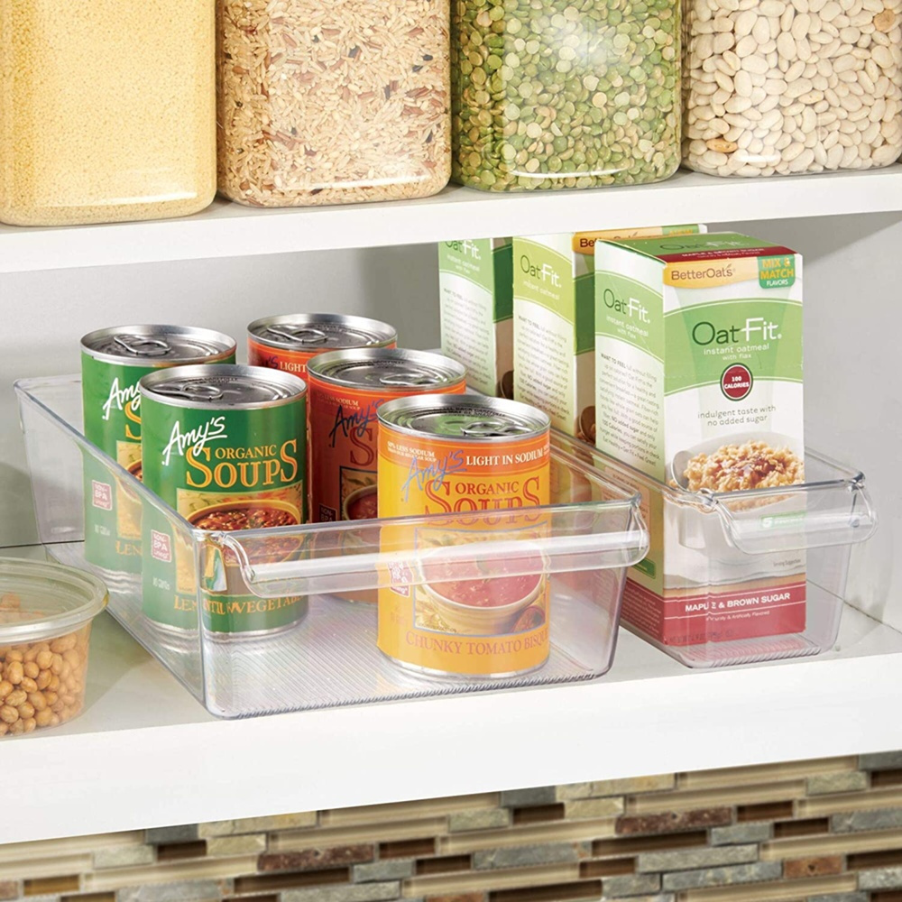 Förvaringslåda med handtag, PULLZ LARGE ORGANISER, 29,2 x 20,3 x H 9 cm, Transparent i gruppen Förvaring / Köksförvaring / Kylskåpsförvaring hos SmartaSaker.se (40821)