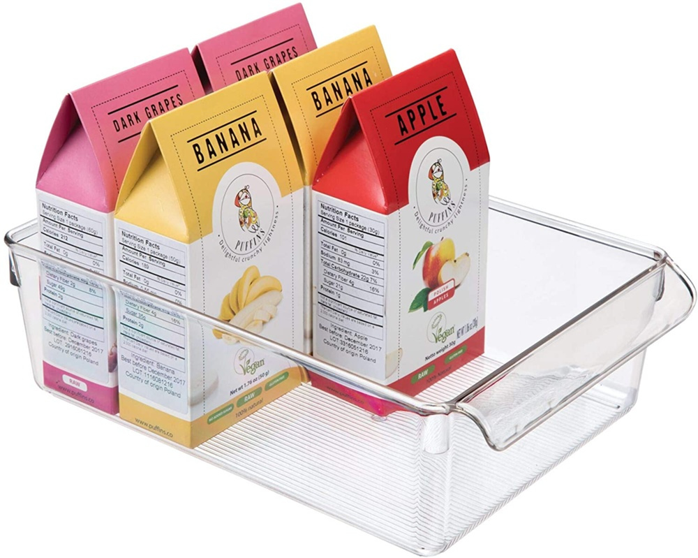 Förvaringslåda med handtag, PULLZ LARGE ORGANISER, 29,2 x 20,3 x H 9 cm, Transparent i gruppen Förvaring / Köksförvaring / Kylskåpsförvaring hos SmartaSaker.se (40821)