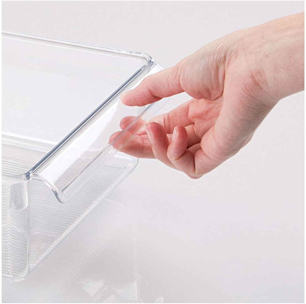 Förvaringslåda med handtag, PULLZ LARGE ORGANISER, 29,2 x 20,3 x H 9 cm, Transparent i gruppen Förvaring / Köksförvaring / Kylskåpsförvaring hos SmartaSaker.se (40821)