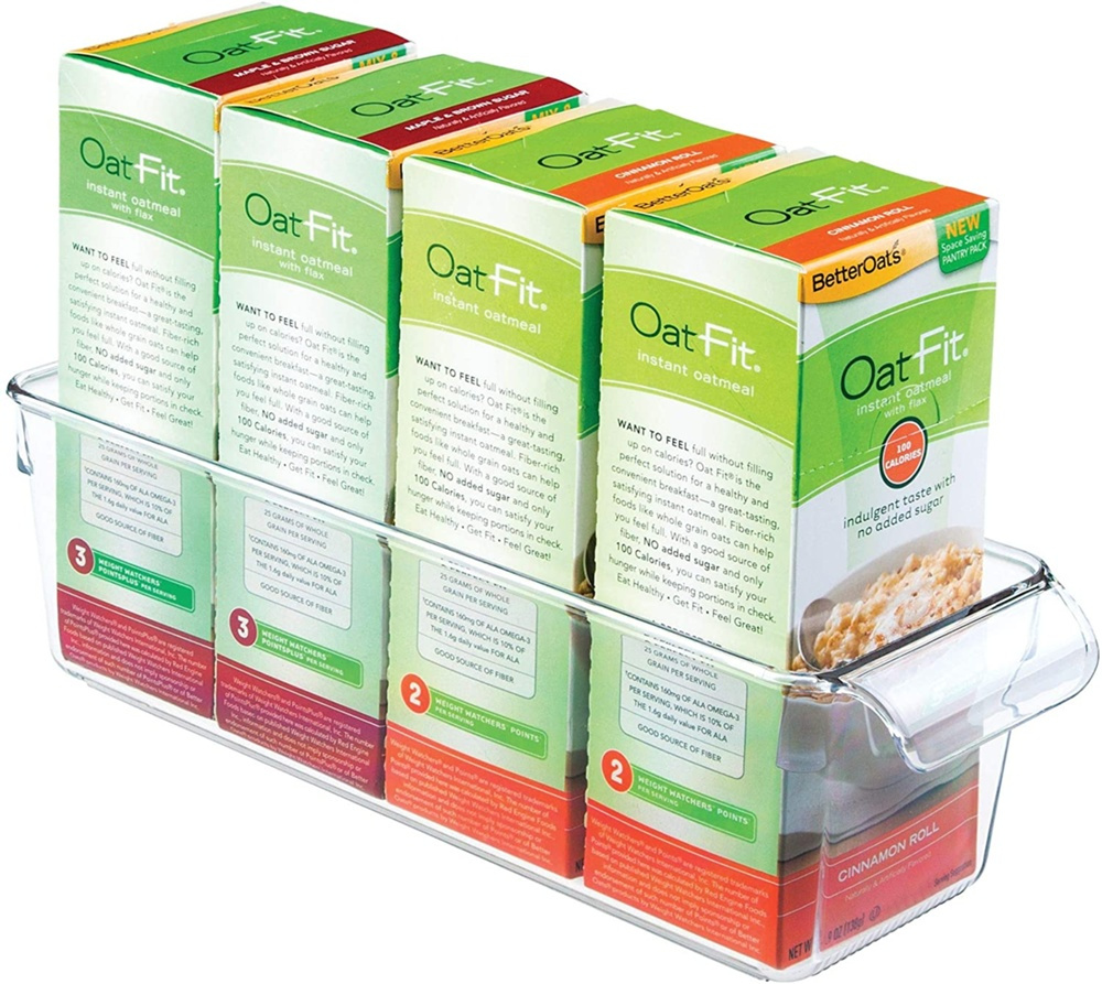 Förvaringslåda med handtag, Smal, PULLZ SMALL ORGANISER, 29,2 x 10,2 x H 9 cm, Transparent i gruppen Förvaring / Köksförvaring / Kylskåpsförvaring hos SmartaSaker.se (40823)