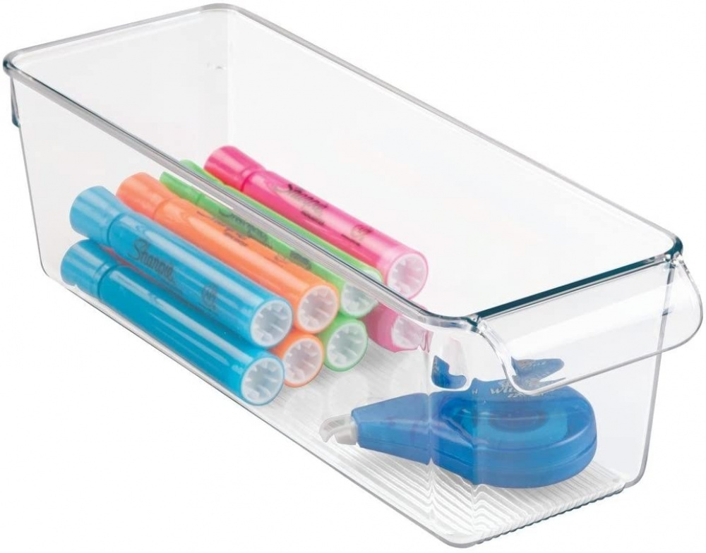 Förvaringslåda med handtag, Smal, PULLZ SMALL ORGANISER, 29,2 x 10,2 x H 9 cm, Transparent i gruppen Förvaring / Köksförvaring / Kylskåpsförvaring hos SmartaSaker.se (40823)