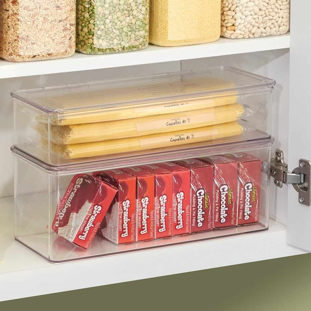 Förvaringslåda med lock, Stapelbar, ID CABINET BINZ, 34 x 15 x H 7,7 cm, Klar i gruppen Förvaring / Köksförvaring / Organisera köksskåp hos SmartaSaker.se (40826)