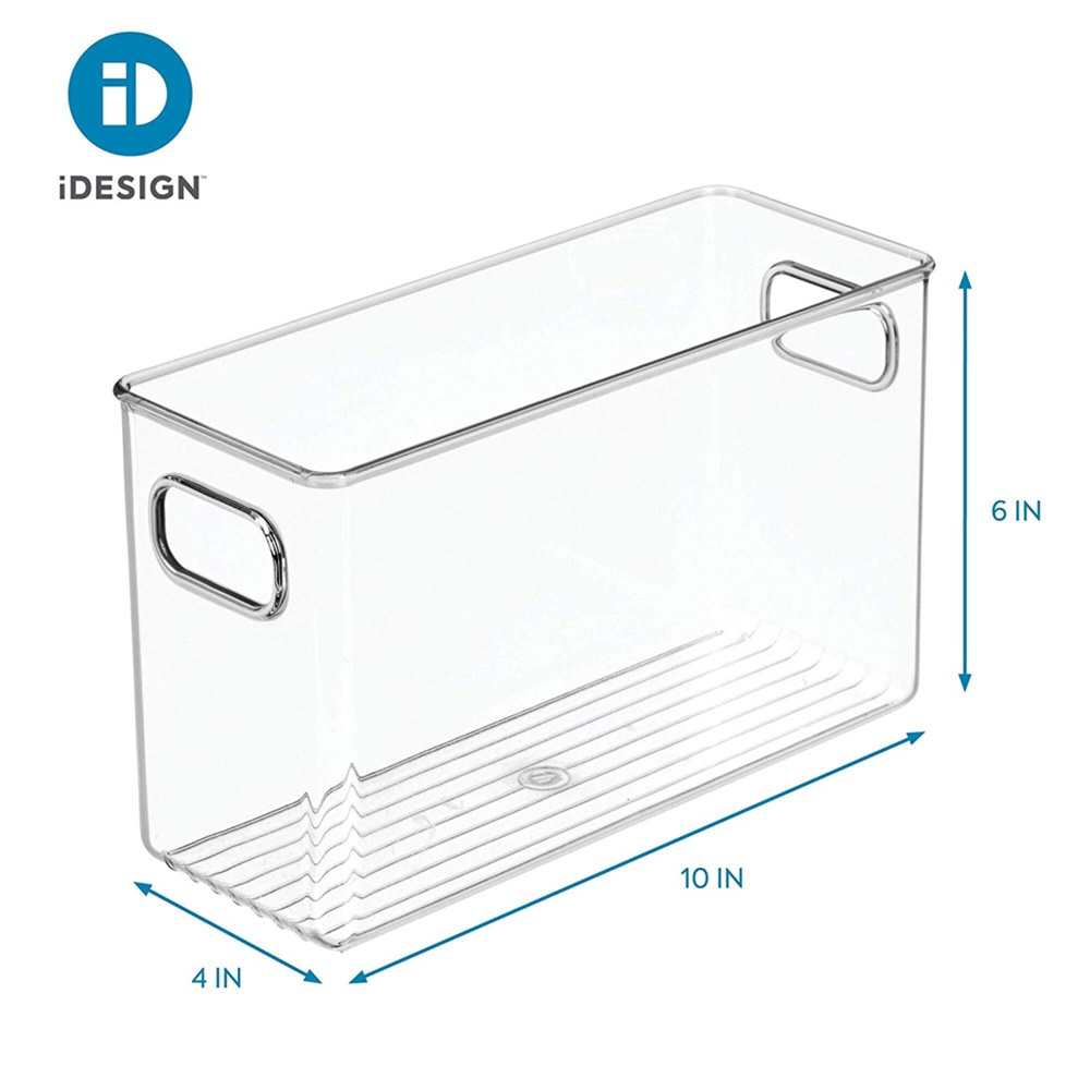 Förvaringslåda utan lock, Smal, ID BATH BINZ, 25,4 x 10,2 x H 15,2 cm, Transparent i gruppen Förvaring / Köksförvaring / Förvaringslådor och burkar hos SmartaSaker.se (40828)