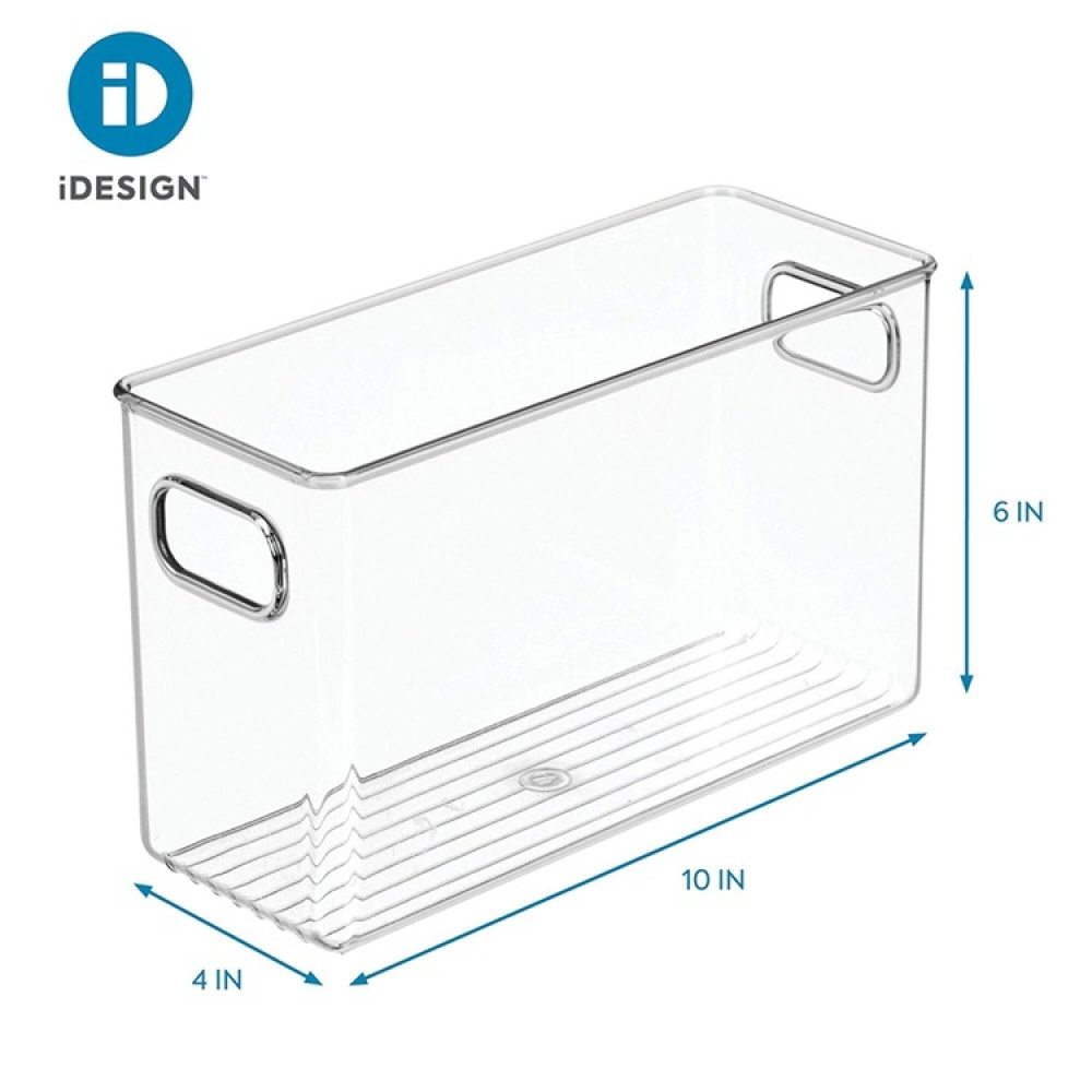 Förvaringslåda utan lock, Smal, ID BATH BINZ, 25,4 x 10,2 x H 15,2 cm, Transparent i gruppen Förvaring / Köksförvaring / Förvaringsburkar hos SmartaSaker.se (40828)