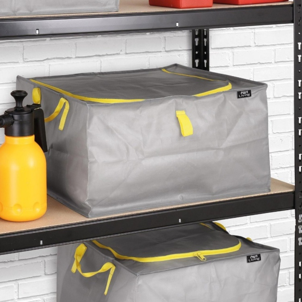 Förvaringslåda, Extra Stark, 70 L TAURUS SUPER TOUGH MEDIUM, 55 x 45 x H 30 cm, Silvergrå / Gul i gruppen Förvaring / Förvaringslådor hos SmartaSaker.se (40832)