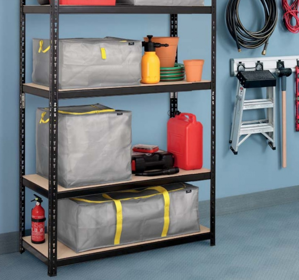 Förvaringslåda, Extra Stark, 70 L TAURUS SUPER TOUGH MEDIUM, 55 x 45 x H 30 cm, Silvergrå / Gul i gruppen Förvaring / Förvaringslådor hos SmartaSaker.se (40832)