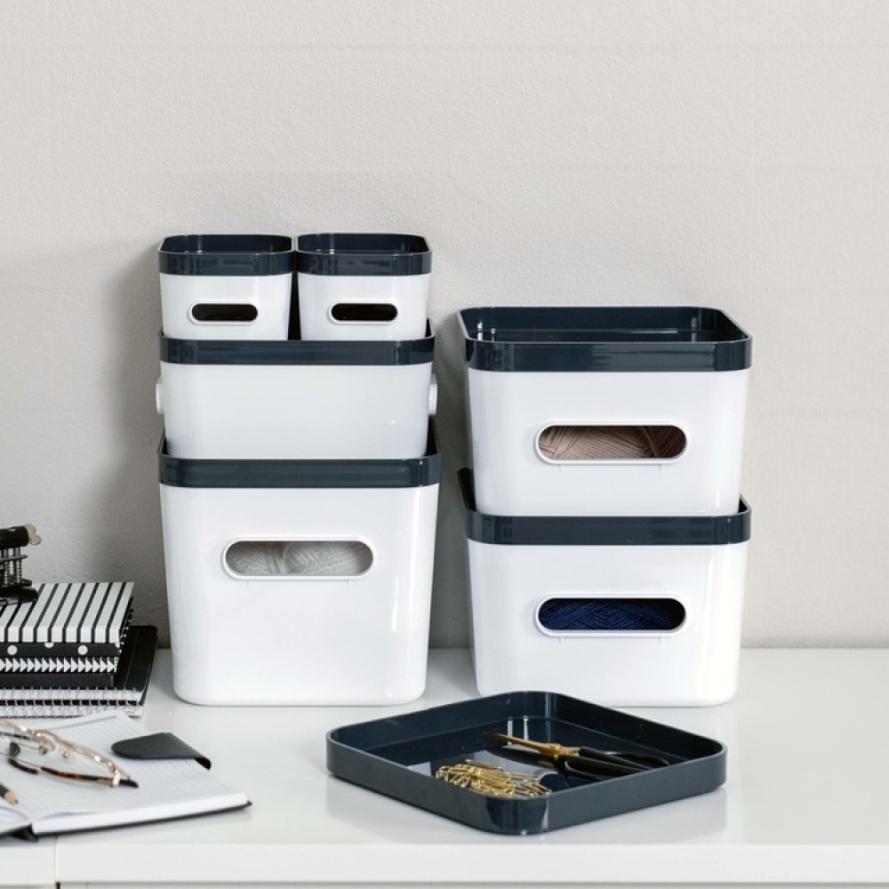 Förvaringslåda, Hög, SMARTSTORE COMPACT SQUARE LARGE, 20 x 20 x H 16 cm, Vit i gruppen Förvaring / Förvaringslådor / SmartStore förvaringslådor hos SmartaSaker.se (40840)