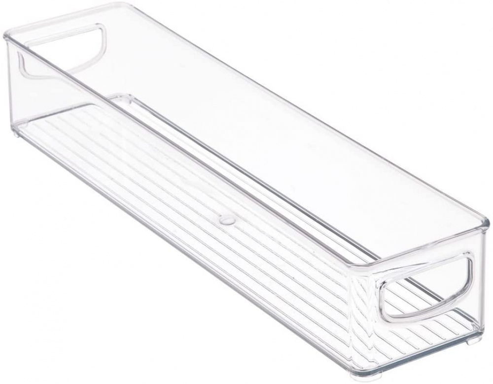 Förvaringslåda, Långsmal, Stapelbar, Låg. ID CABINET BIN, 10,2 x 40,6 x H7,6 cm, Transparent i gruppen Förvaring / Förvaringslådor hos SmartaSaker.se (40844)