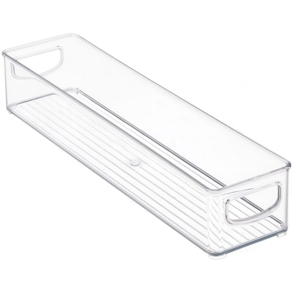 Förvaringslåda, Långsmal, Stapelbar, Låg. ID CABINET BIN, 10,2 x 40,6 x H7,6 cm, Transparent i gruppen Förvaring / Förvaringslådor hos SmartaSaker.se (40844)