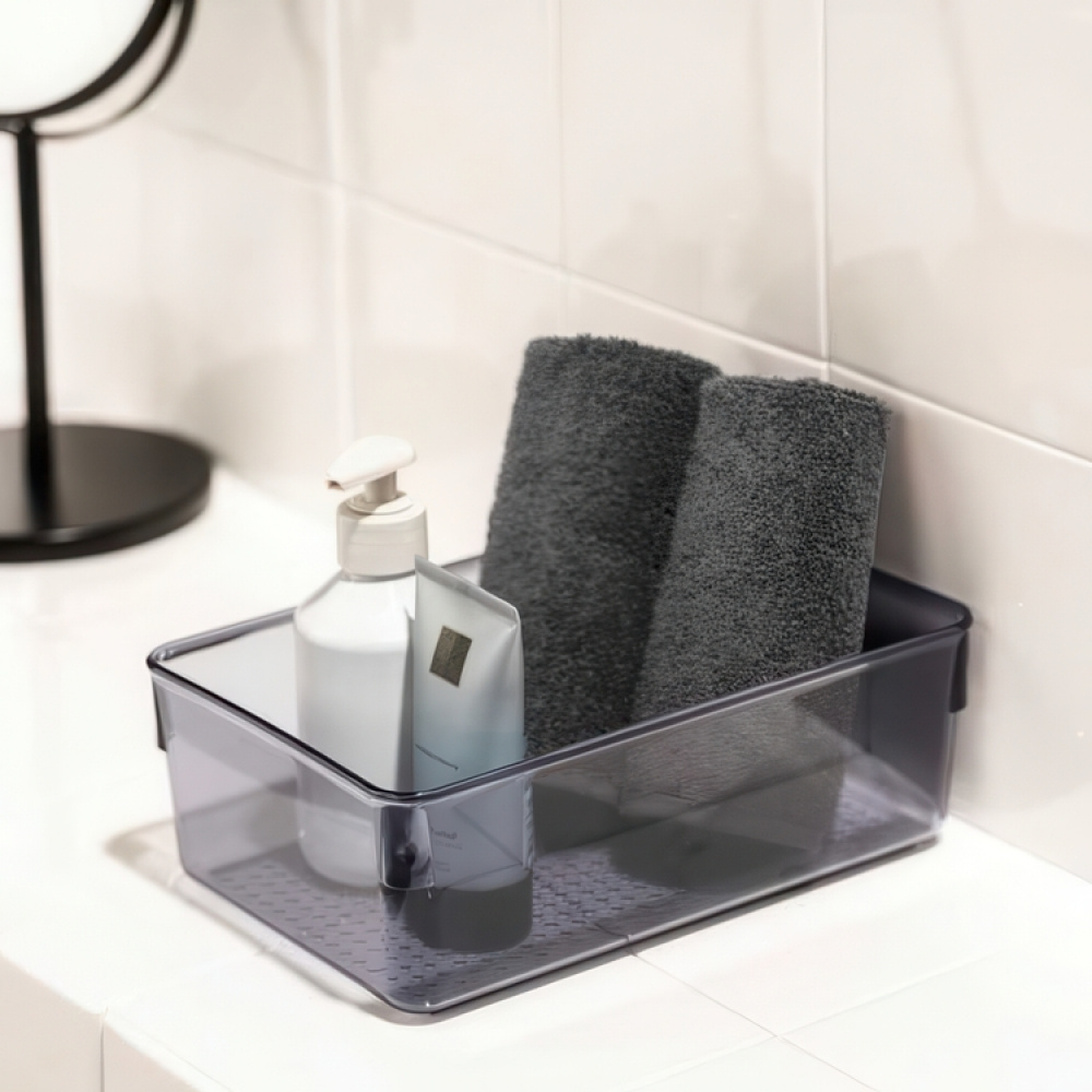 Förvaringslåda, SAN DIEGO, 24,4 x 16,3, x H 8,5 cm, Transparent grå i gruppen Förvaring / Förvaringslådor hos SmartaSaker.se (40852)