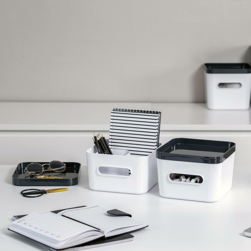 Förvaringslåda, SMARTSTORE COMPACT SQUARE MEDIUM, 20 x 20 x H 12 cm i gruppen Förvaring / Förvaringslådor / SmartStore förvaringslådor hos SmartaSaker.se (40855)