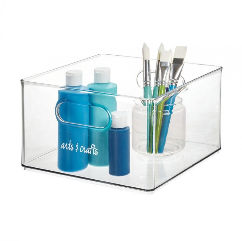 Förvaringslåda, THE HOME EDIT ALL PURPOSE BIN, Djup, 25,4 x 25,4 x H 15,2 cm, Transparent i gruppen Förvaring / Köksförvaring / Kylskåpsförvaring hos SmartaSaker.se (40857)