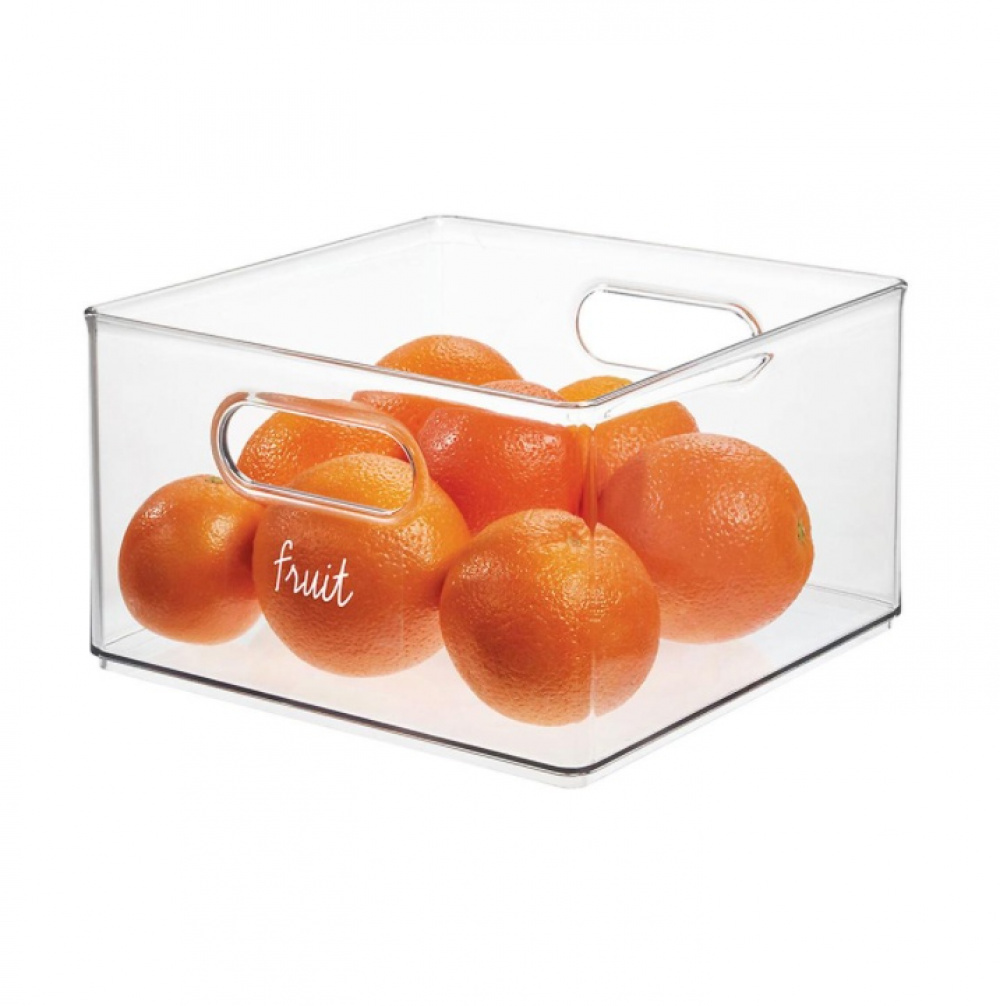 Förvaringslåda, THE HOME EDIT ALL PURPOSE BIN, Djup, 25,4 x 25,4 x H 15,2 cm, Transparent i gruppen Förvaring / Köksförvaring / Kylskåpsförvaring hos SmartaSaker.se (40857)