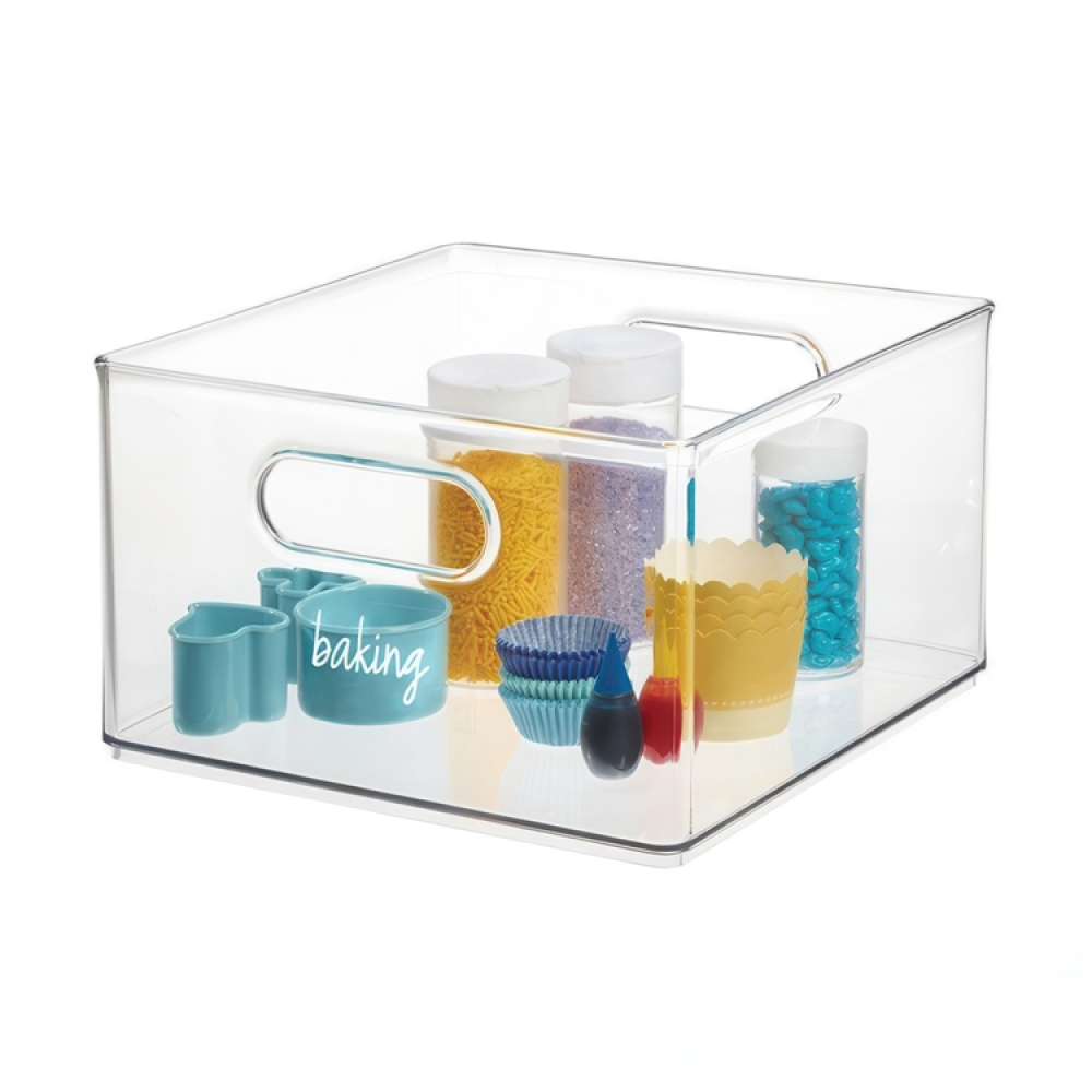 Förvaringslåda, THE HOME EDIT ALL PURPOSE BIN, Djup, 25,4 x 25,4 x H 15,2 cm, Transparent i gruppen Förvaring / Köksförvaring / Kylskåpsförvaring hos SmartaSaker.se (40857)