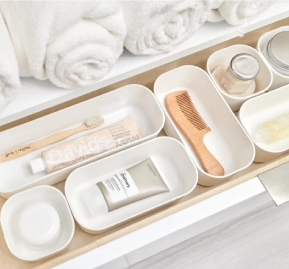 Förvaringsskål, ECO MEDIUM COMPACT BIN, 9 x 18,5 x H 6,4 cm, Offwhite i gruppen Förvaring / Köksförvaring / Förvaringslådor och burkar hos SmartaSaker.se (40867)