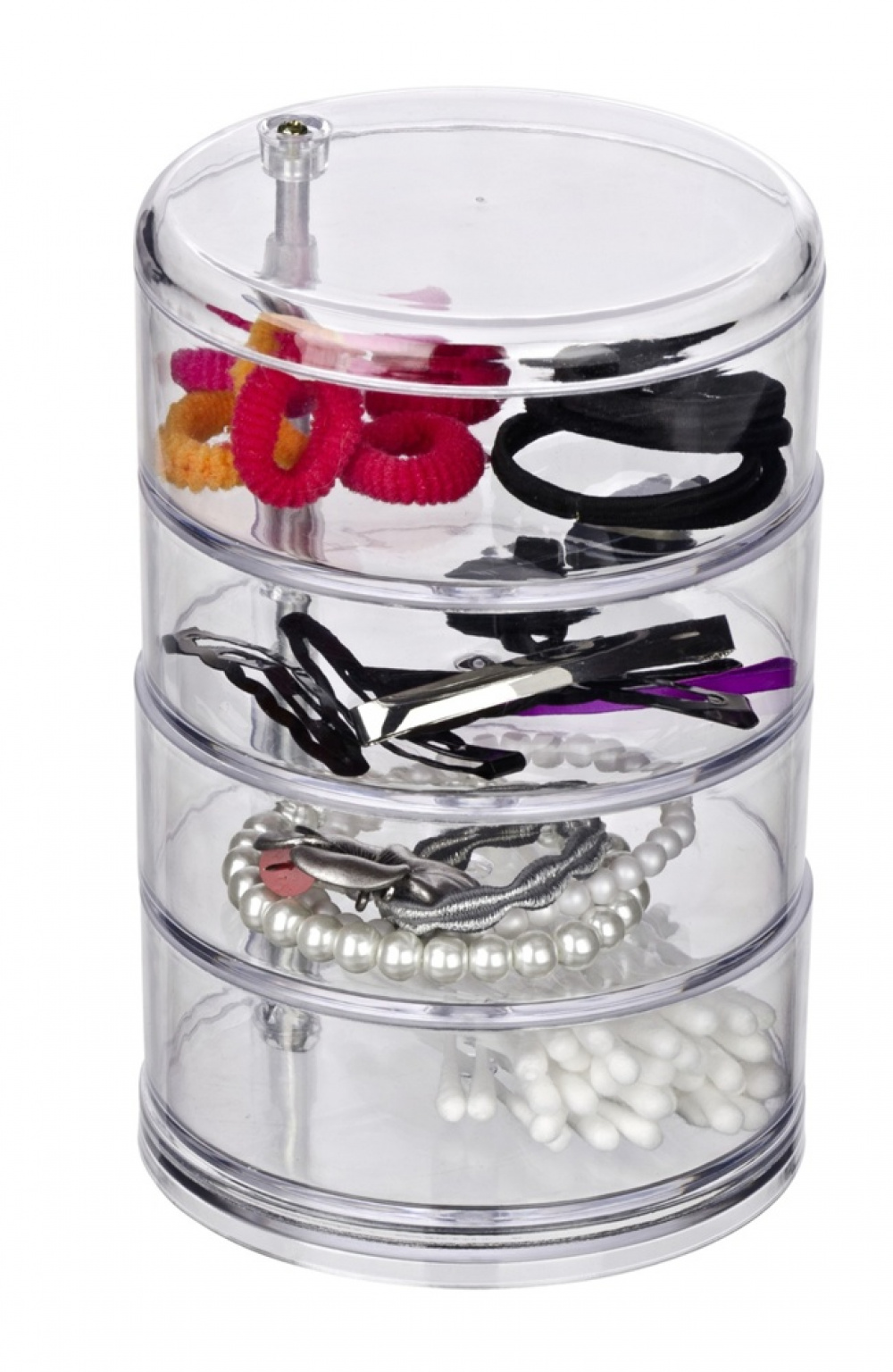 Förvaringssnurra, 4 fack, ORGANIZER TOWER, Ø 11,5 x H 17,5 cm, Klar i gruppen Förvaring / Förvaringslådor hos SmartaSaker.se (40869)