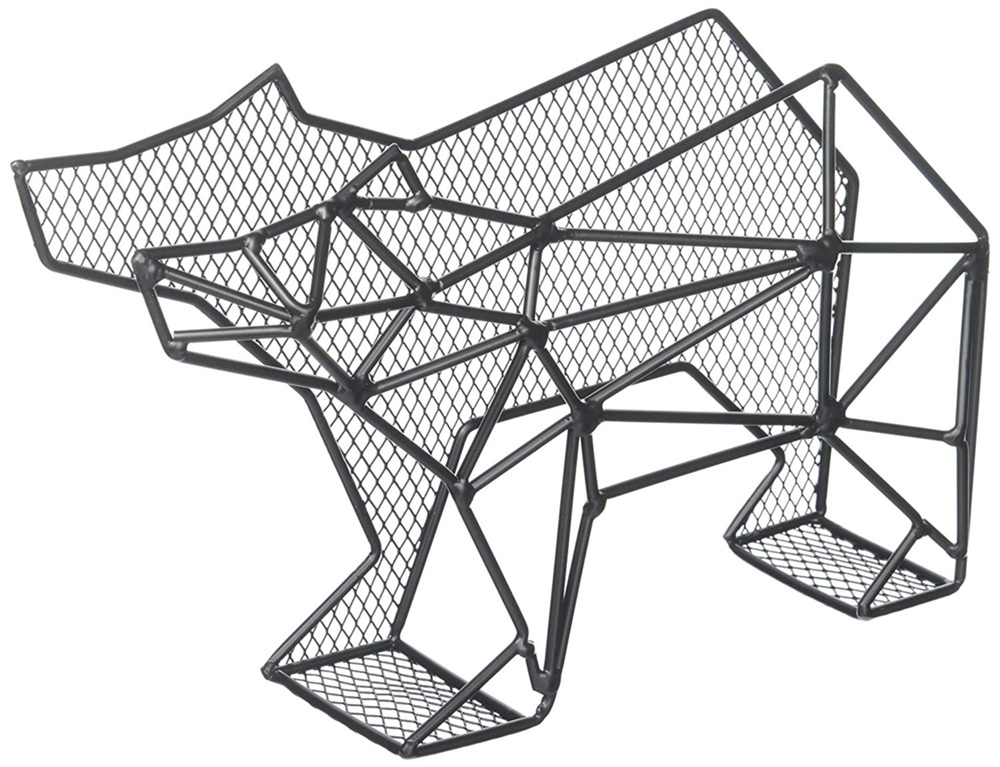 Förvaringsställ i metall, stående eller vägghängd, BEAR, 25 x 7,7 x H 15,6 cm, Svart i gruppen Förvaring / Hallförvaring / Krokar och hängare hos SmartaSaker.se (40870)